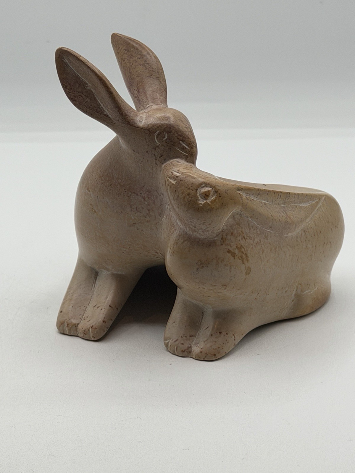 Vintage Besmo Kenya Hand Carved Soapstone Bunny Rabbit Taper Candle Holder Vintage Besmo Kenya Hand Carved Soapstone Bunny Rabbit Taper Candle Holder