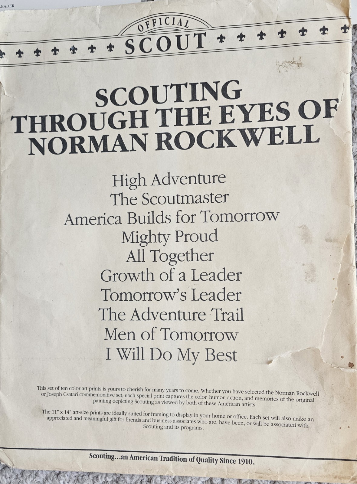 VINTAGE BSA Norman Rockwell Scouting through the Eyes Series 3001 Prints