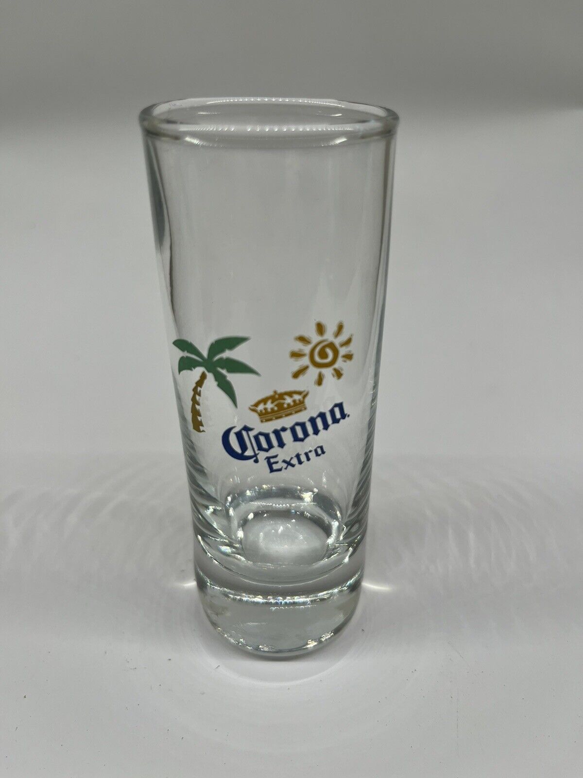 Vintage Corona Extra Tall Shot Glass Palm Tree Sun Limited Production 