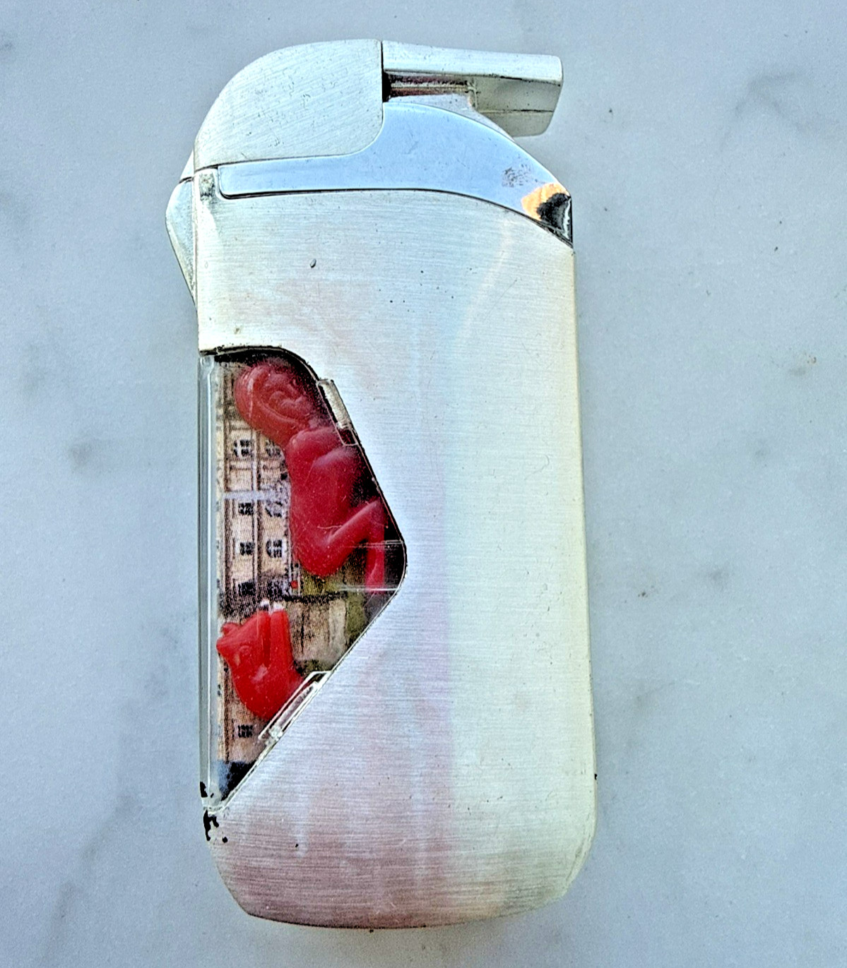 Vintage Elegance Blonde Sexy Girl Stripping Butane Refillable Metal Lighter