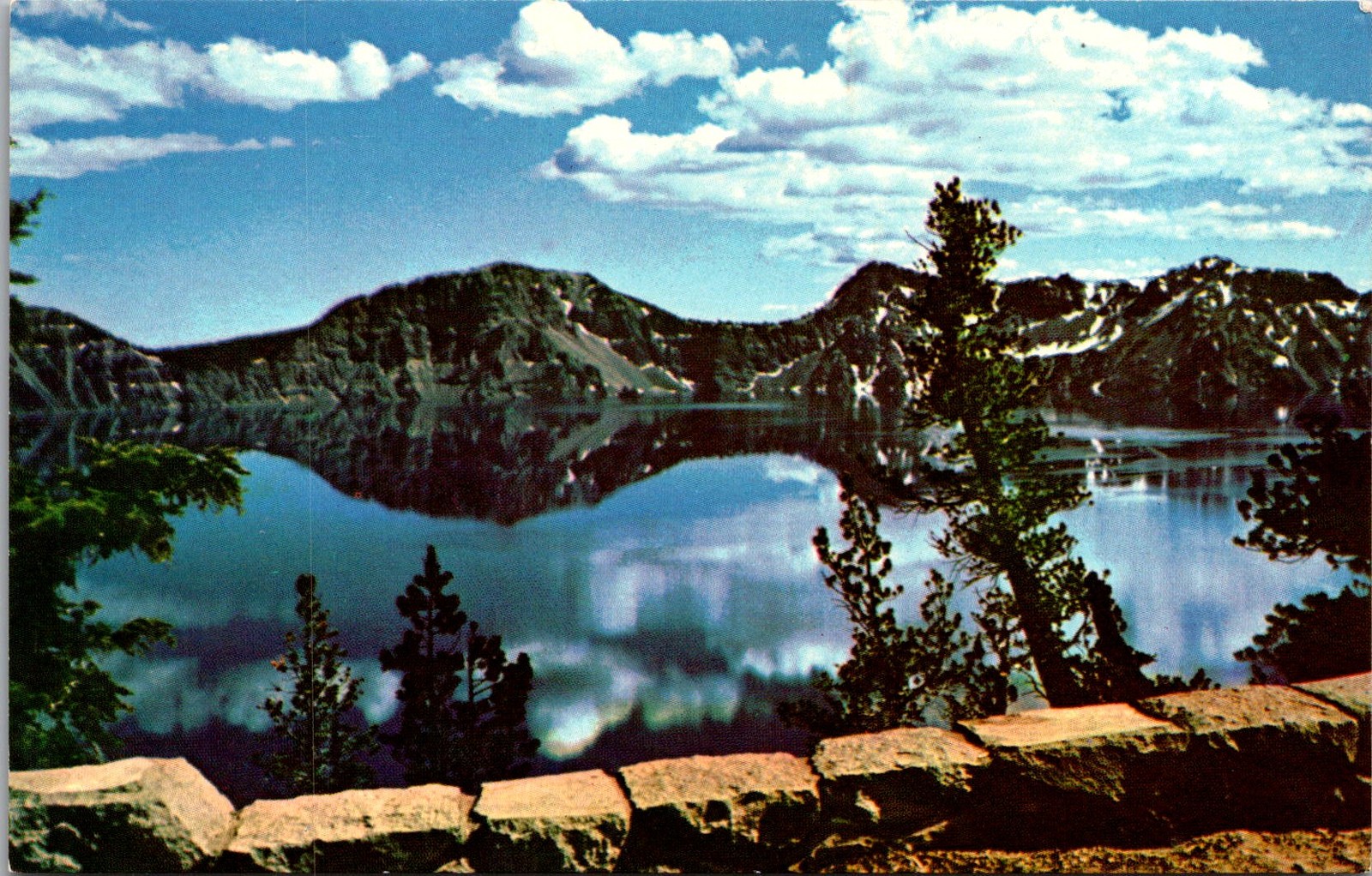Crater Lake Southern Oregon Reflections Vintage Postcard 4P24-18