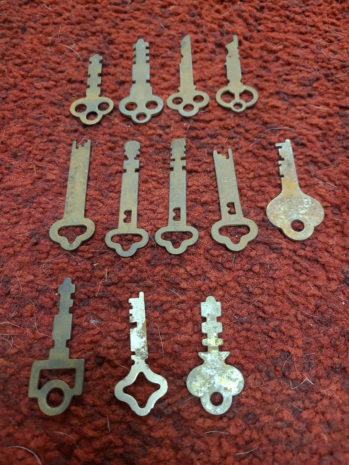 Antique Flat Key Lot 12 Piece
