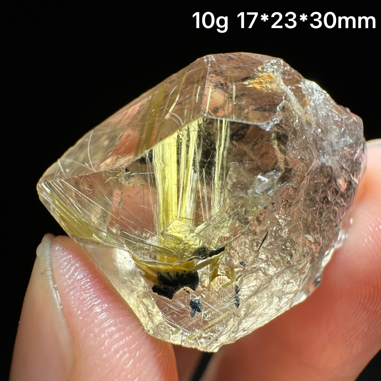 Golden Rutilated Quartz Specimen Rutile Inclusion Reiki Collectible Crystal