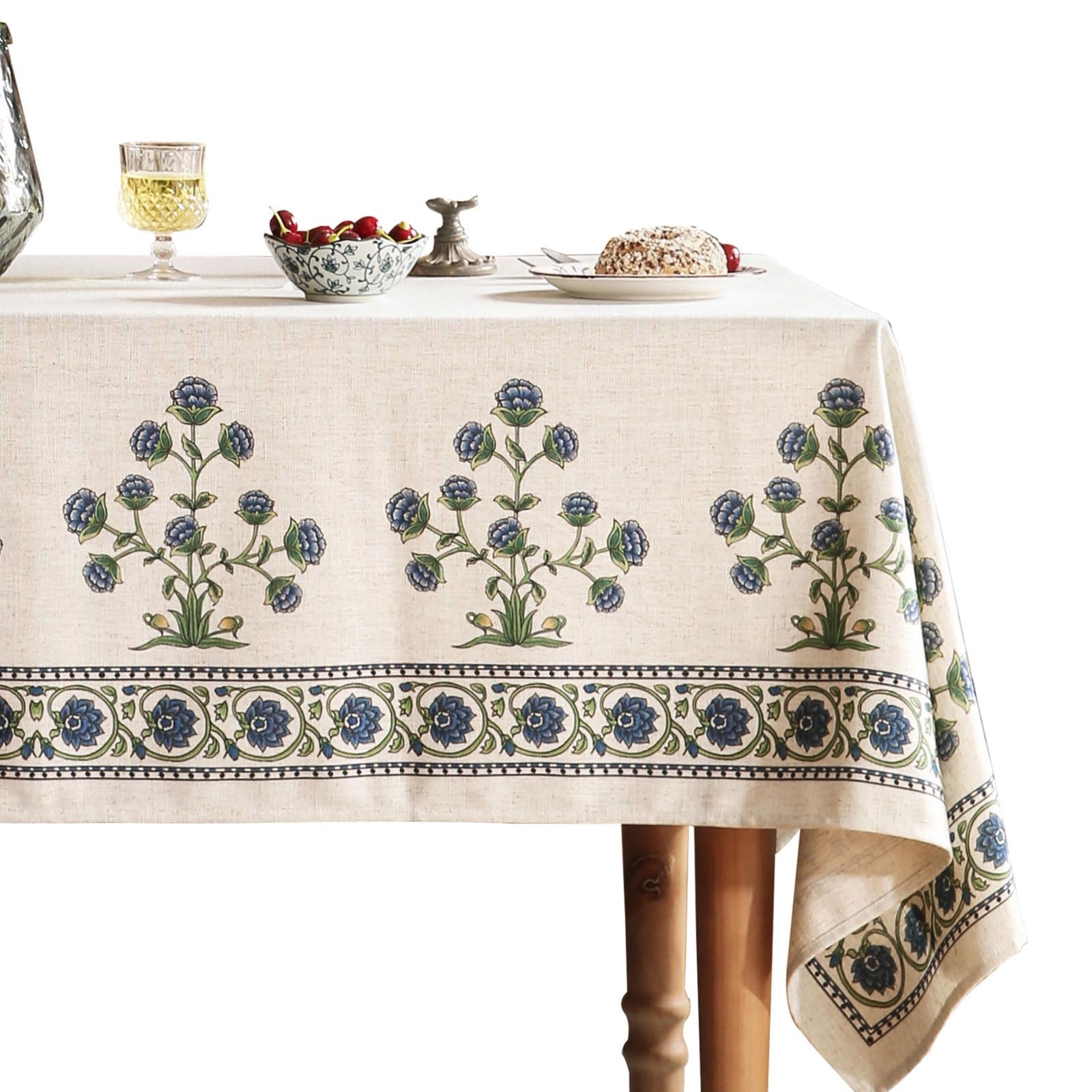 patdrea Vintage French Linen Tablecloth,Square,55\