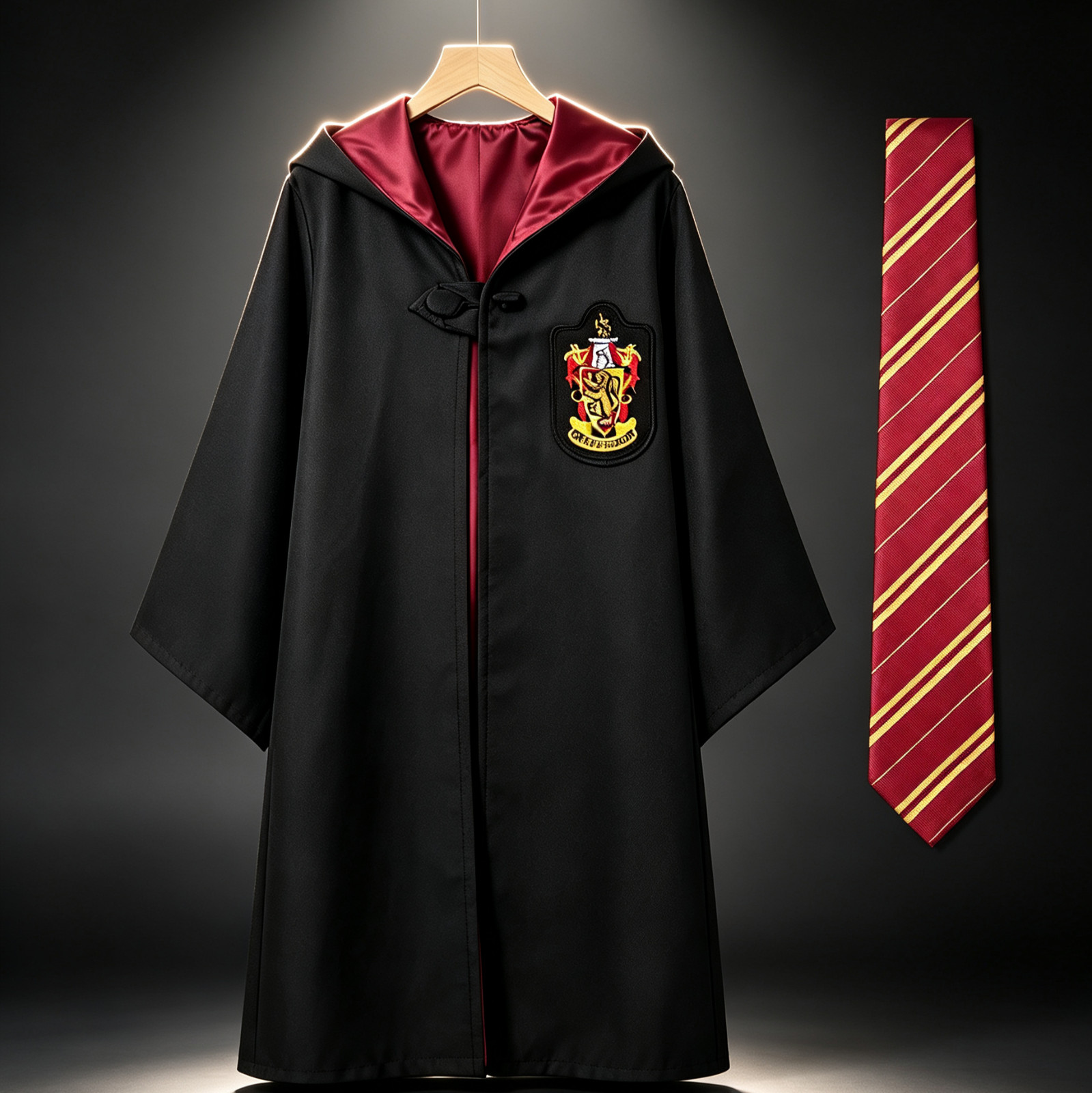 Harry Potter Hogwarts Gryffindor Hooded Wizard Robe Set Size L | Free Gryffindor