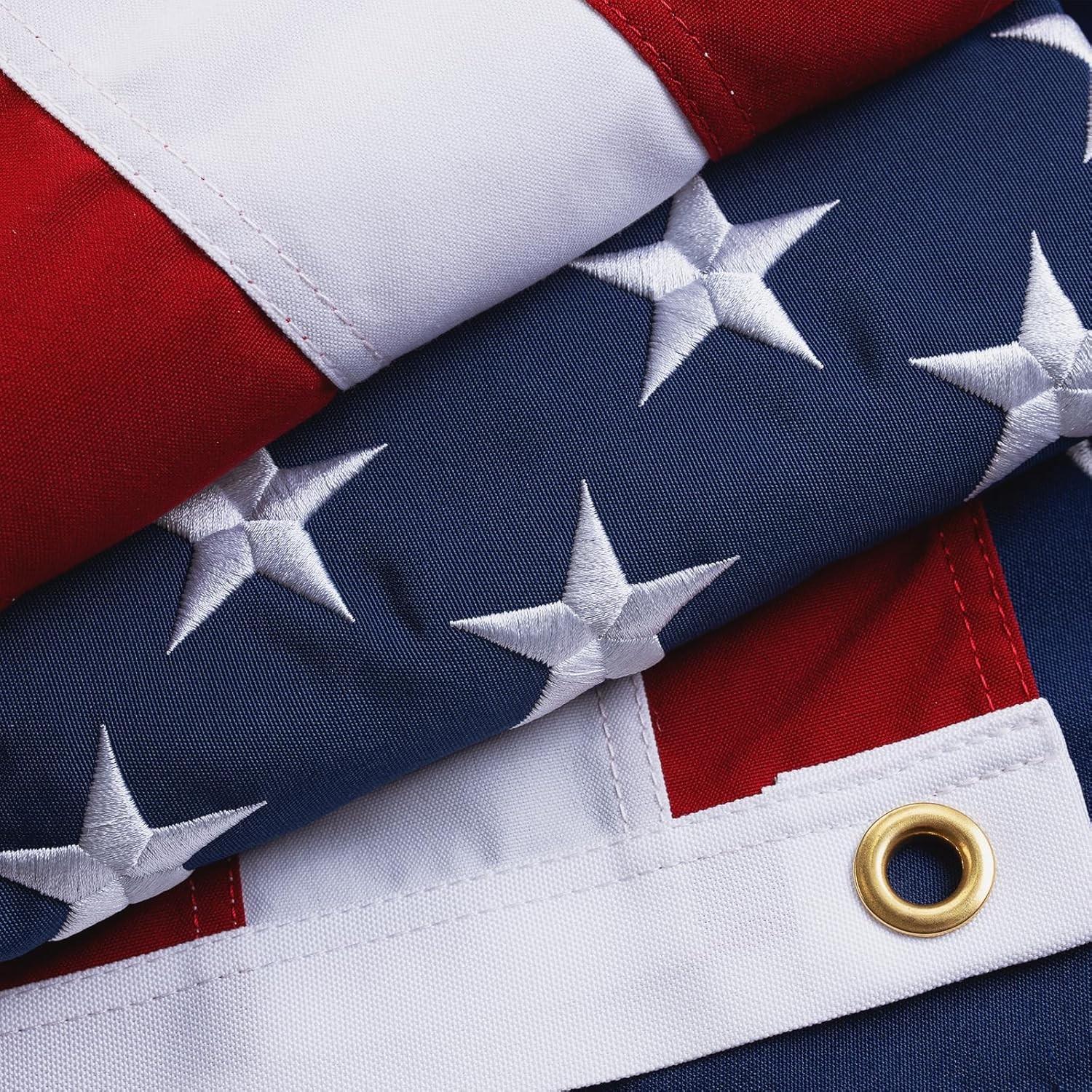 100% Cotton American Flag 3x5 Ft Heavy Duty Outdoor, Fade Resistant, Embroidered