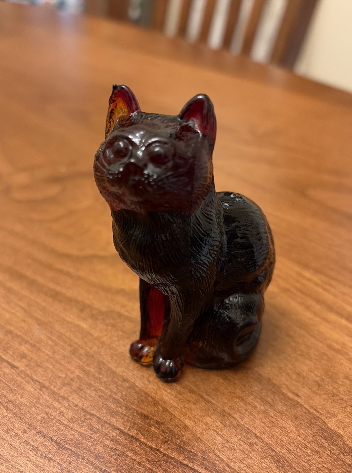 Vintage Mosser Sitting Cat Black Cherry