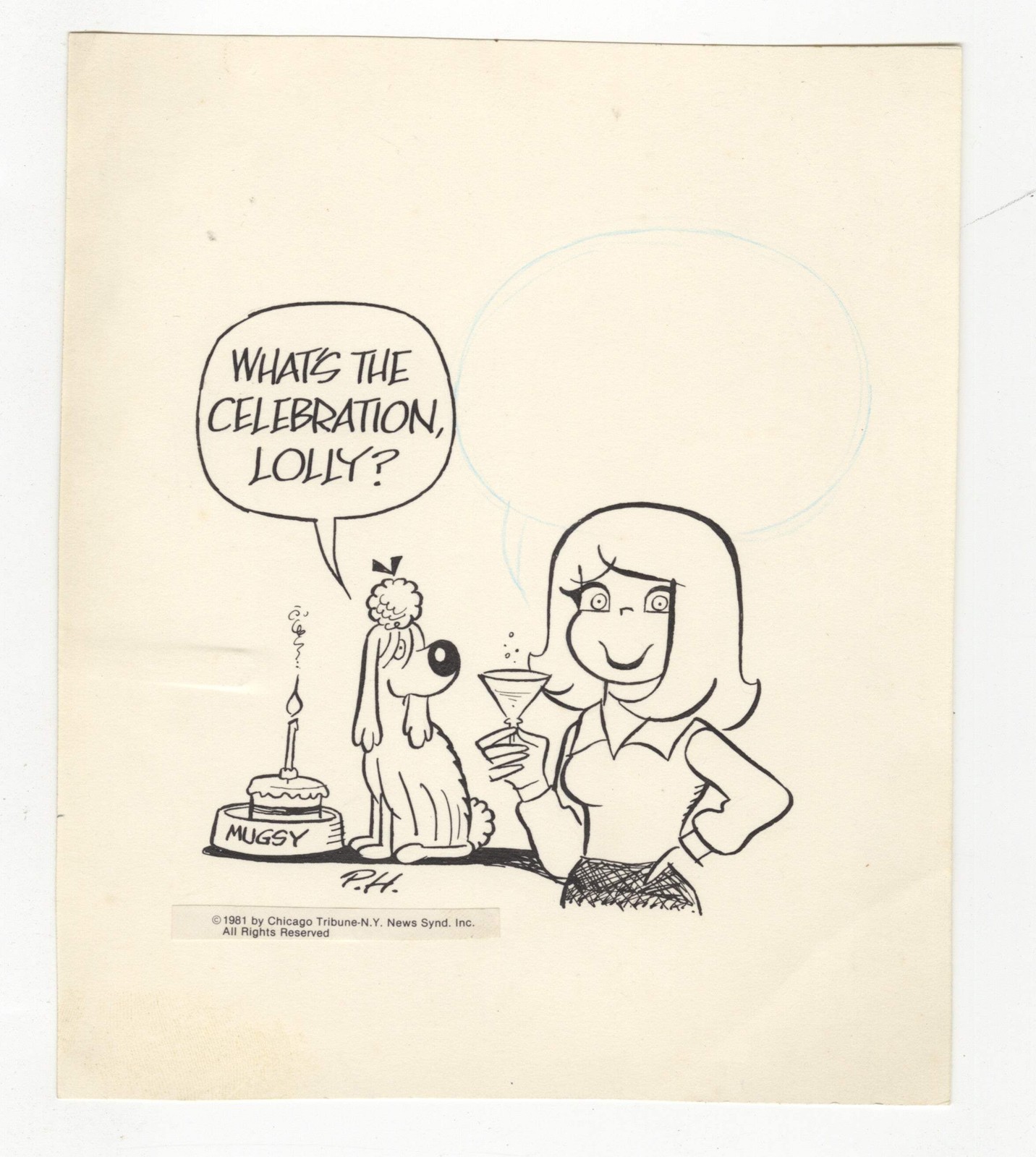 Lolly Daily Comic Strip Original Art 1981 Pete Hansen