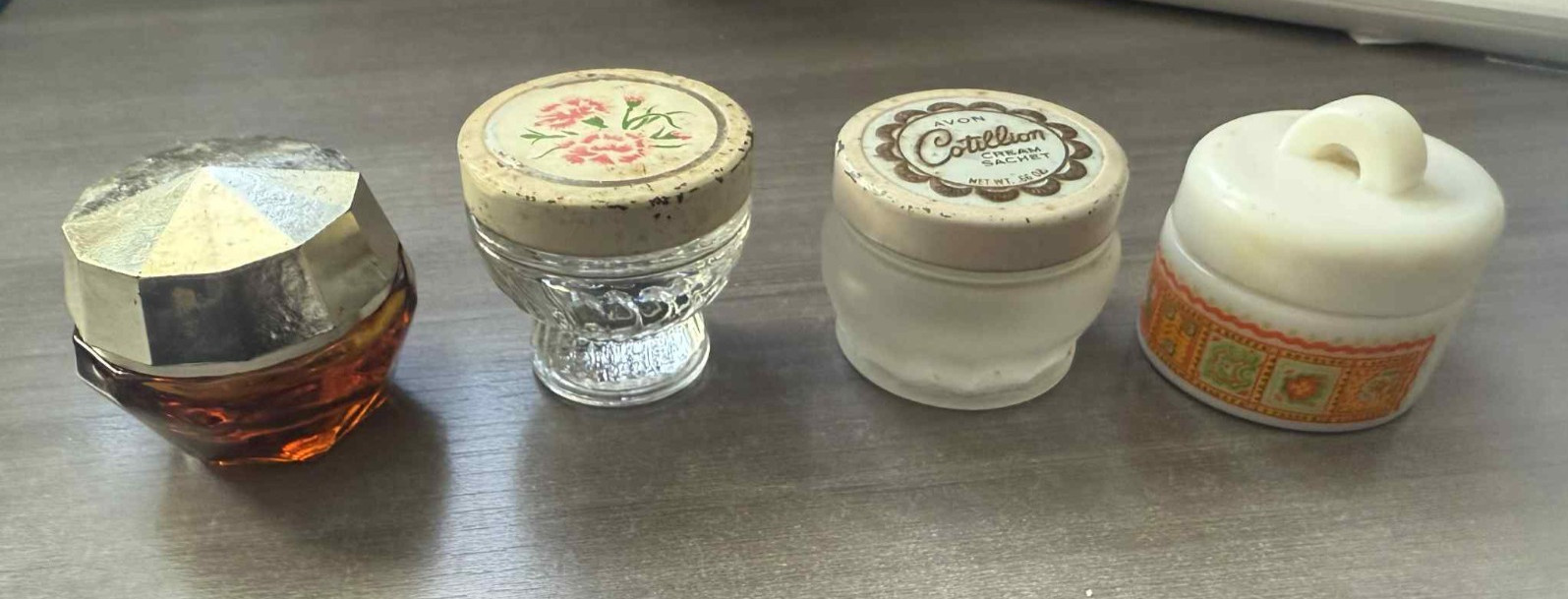 Vintage Avon Cotillion Cream Sachet Jars Collection Empty Vintage Avon Cotillion Cream Sachet Jars Collection Empty