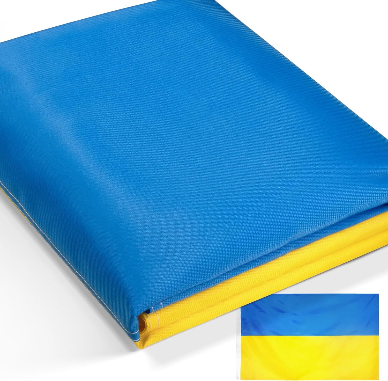 Anley EverStrong 3x5 Ft Embroidered Ukraine Flag Heavy Duty Canvas Header Brass