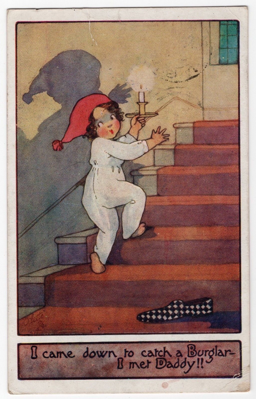 Antique Raphael Tuck Oilette Our Kiddies Series III 8787 Child Humor Postcard