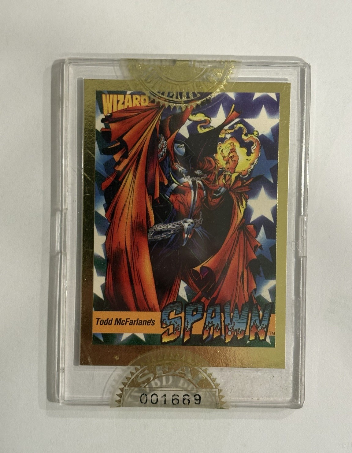 1992 Todd McFarlane Spawn Gold Wizard SEALED
