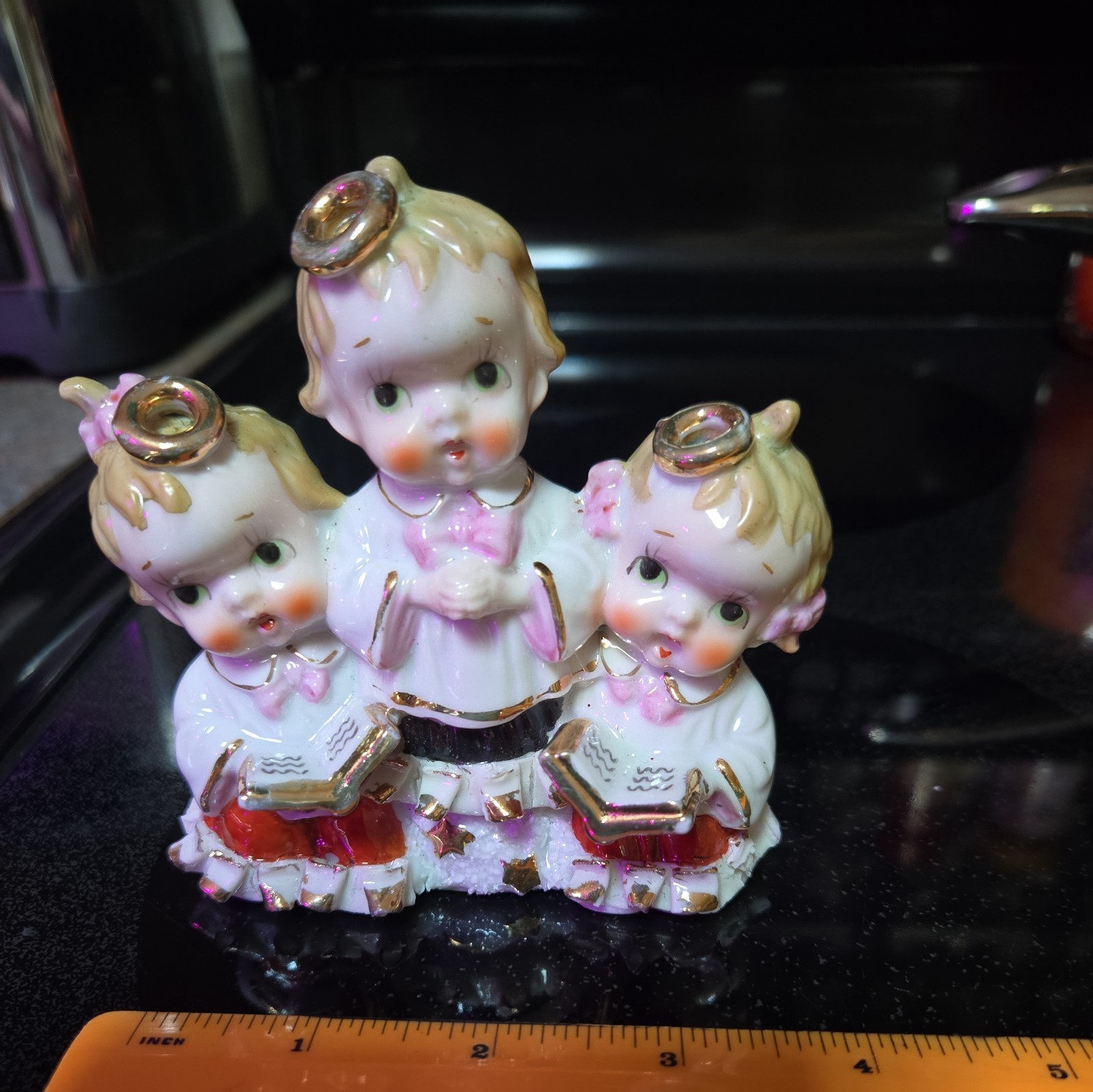 Vintage Hand-Painted 3 Angels Choir Figurine