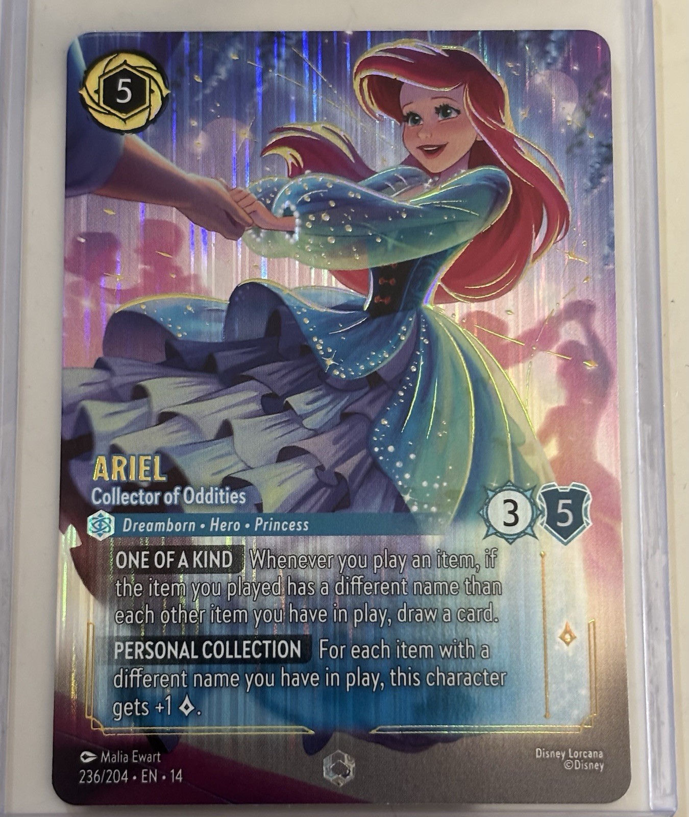 Disney Lorcana Ariel - Collector of Oddities 236/204 Foil Enchanted EN-14