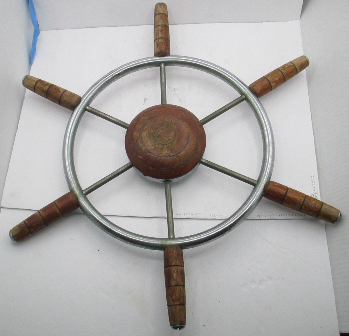 Chrome over Bronze and Wood 6 Spoke BOAT STEERING WHEEL 22 inch       BSMT