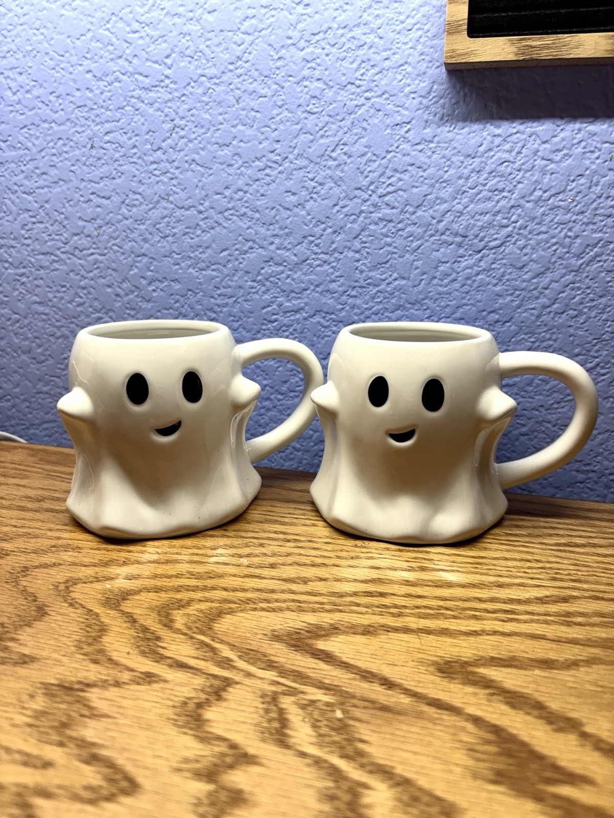 Set of 2 Threshold Ghost Ceramic Mugs Halloween Coffee Cups