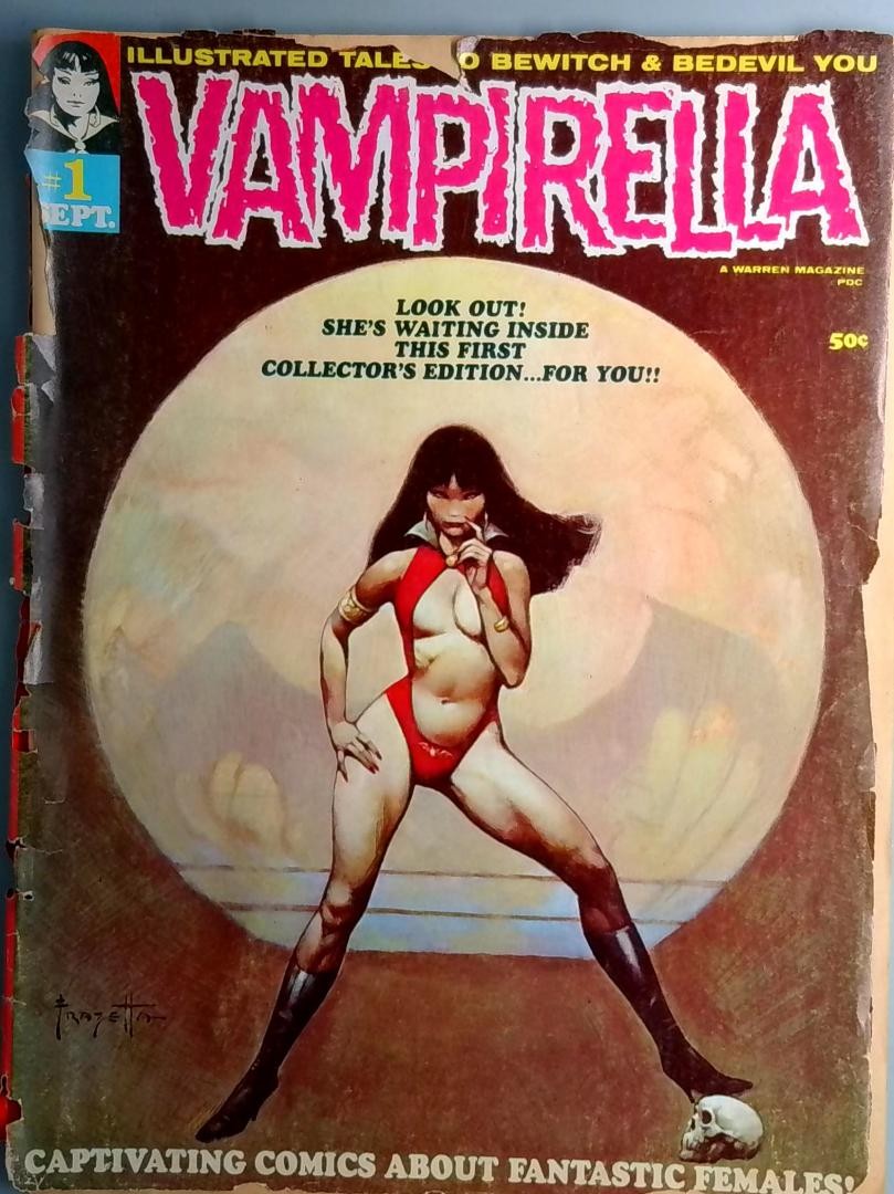 Vampirella #1 1st Vampirella, Cover Detached, Spine Split Warren 1969
