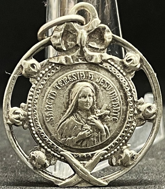 FRANCE 1930´ antique St Therese of Jesu Child Art Nouveau open work flowers