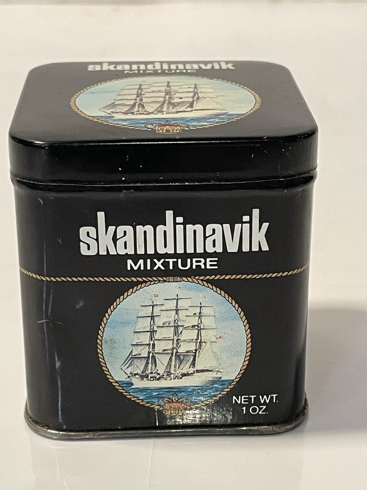 Vintage Empty with Lid Skandinavik Tobacco Tin 1oz Imported Danish Pipe Tobacco 