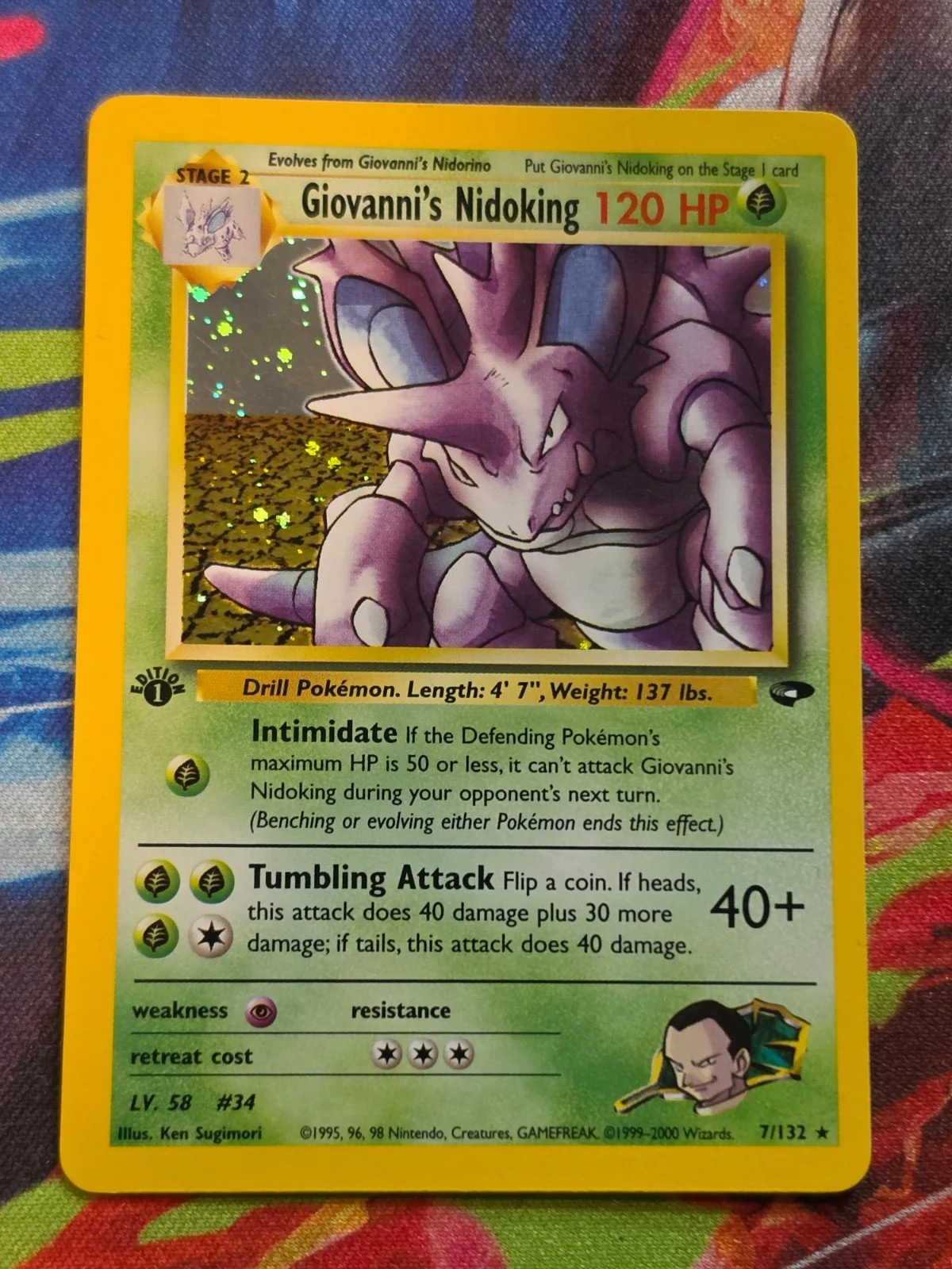 Giovanni's Nidoking Holo Rare 1st Edition Gym Challenge 007/132 NM Pokemon