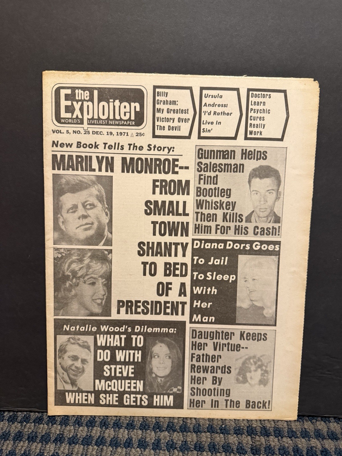 1971 Dec 19th The Exploiter Newspaper, Marilyn Monroe, Diana Dors (VRN10K)