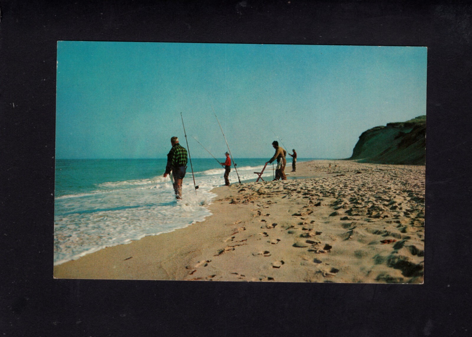 Surf Fishing At Newcomb\'s Hollow Truro, Cape Cod, Massachusetts  @1960