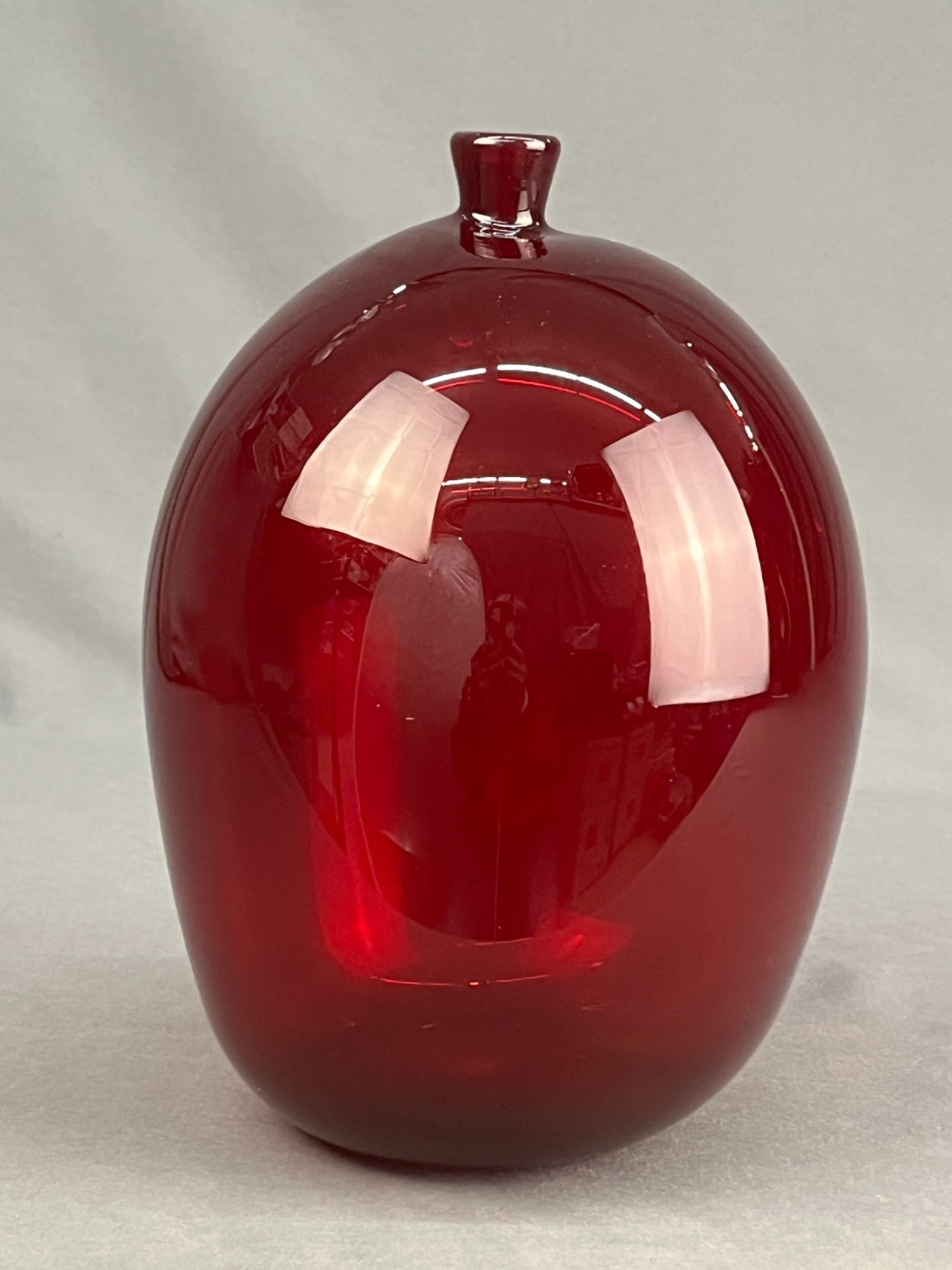 Early  Robert Barber Hand Blown Ruby Red 8