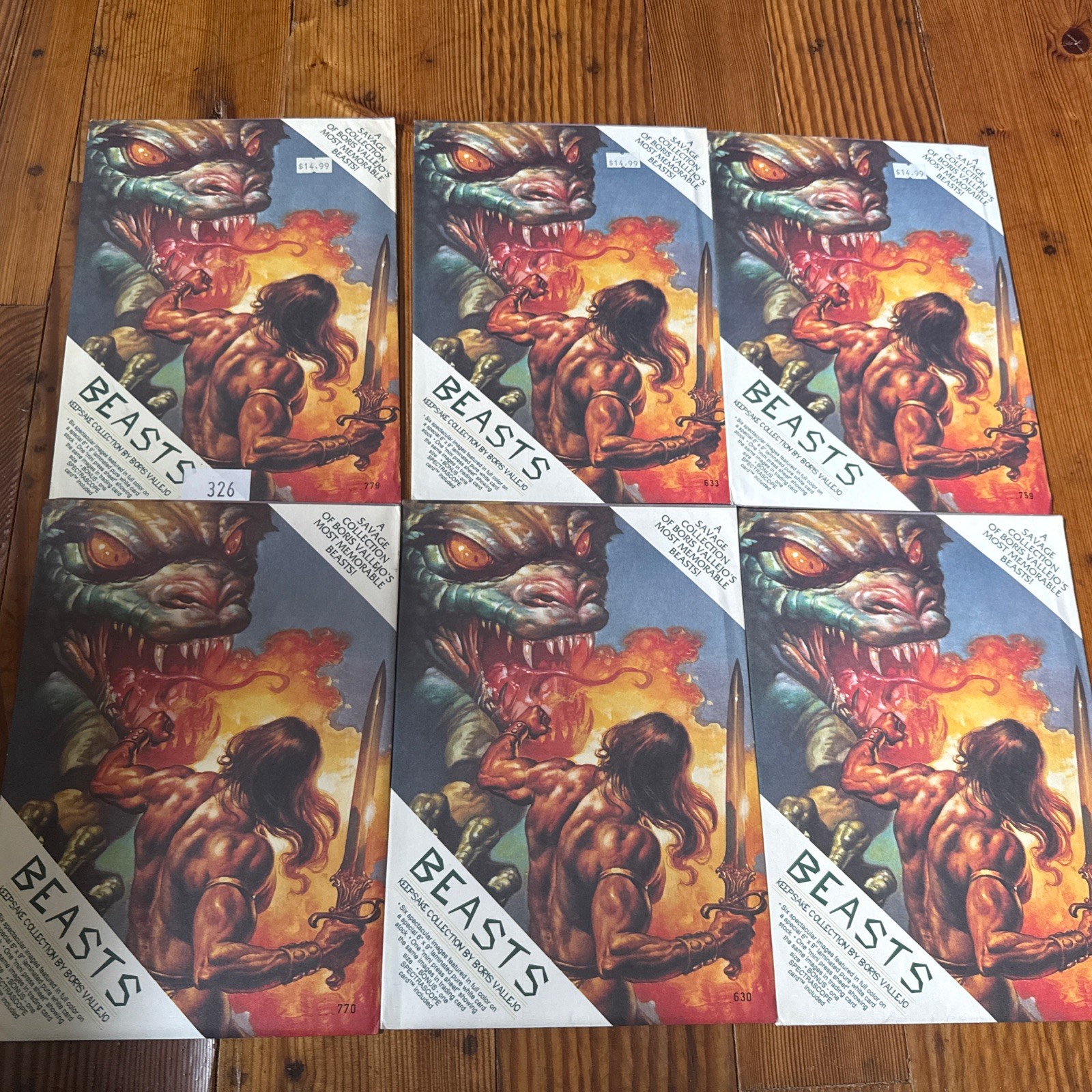 BORIS VALLEJO BEASTS 1993 C. I. KEEPSAKE CARD COLLECTION ENVELOPE Lot x6 BORIS VALLEJO BEASTS 1993 C. I. KEEPSAKE CARD COLLECTION ENVELOPE Lot x6