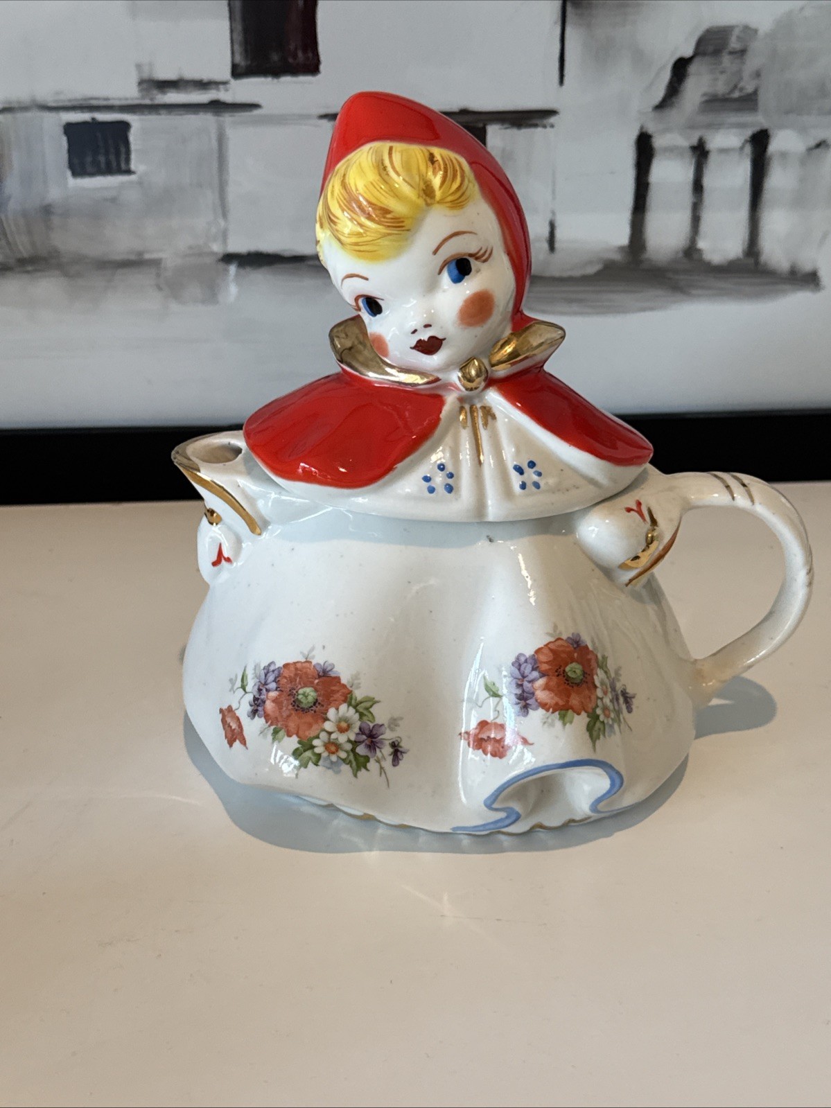 Vtg. Authentic Original Hull Little Red Riding Hood Teapot 1940's USA