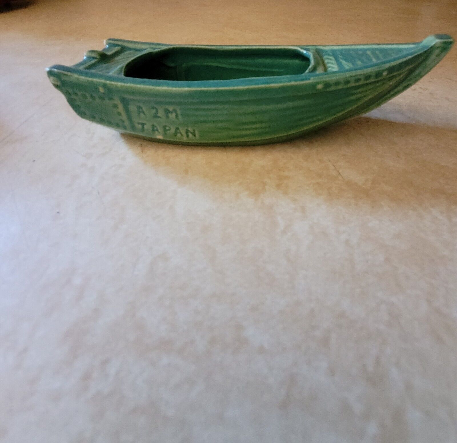 Antique Mini Blue/teal Pottery Boat Planter