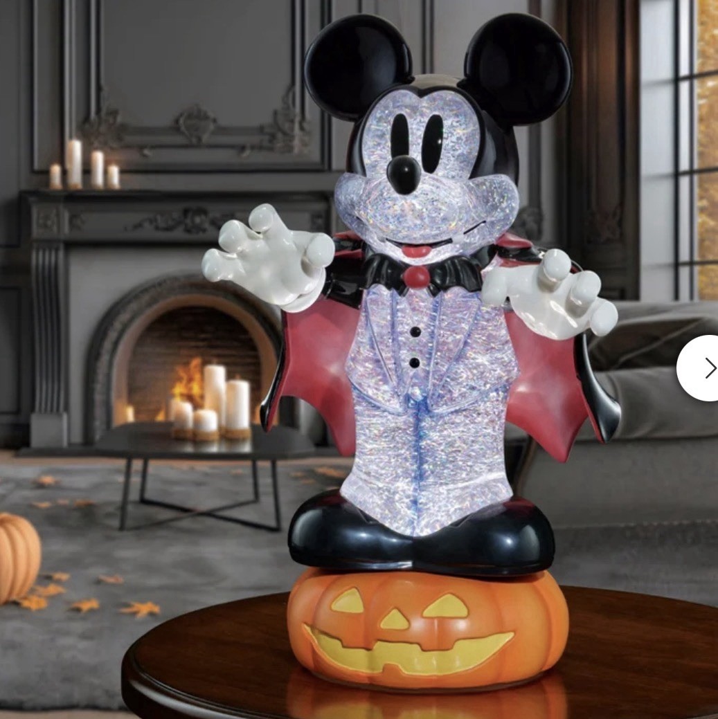 Disney Mickey Vampire Halloween Spinning Glitter Lantern with LED Lights NEW