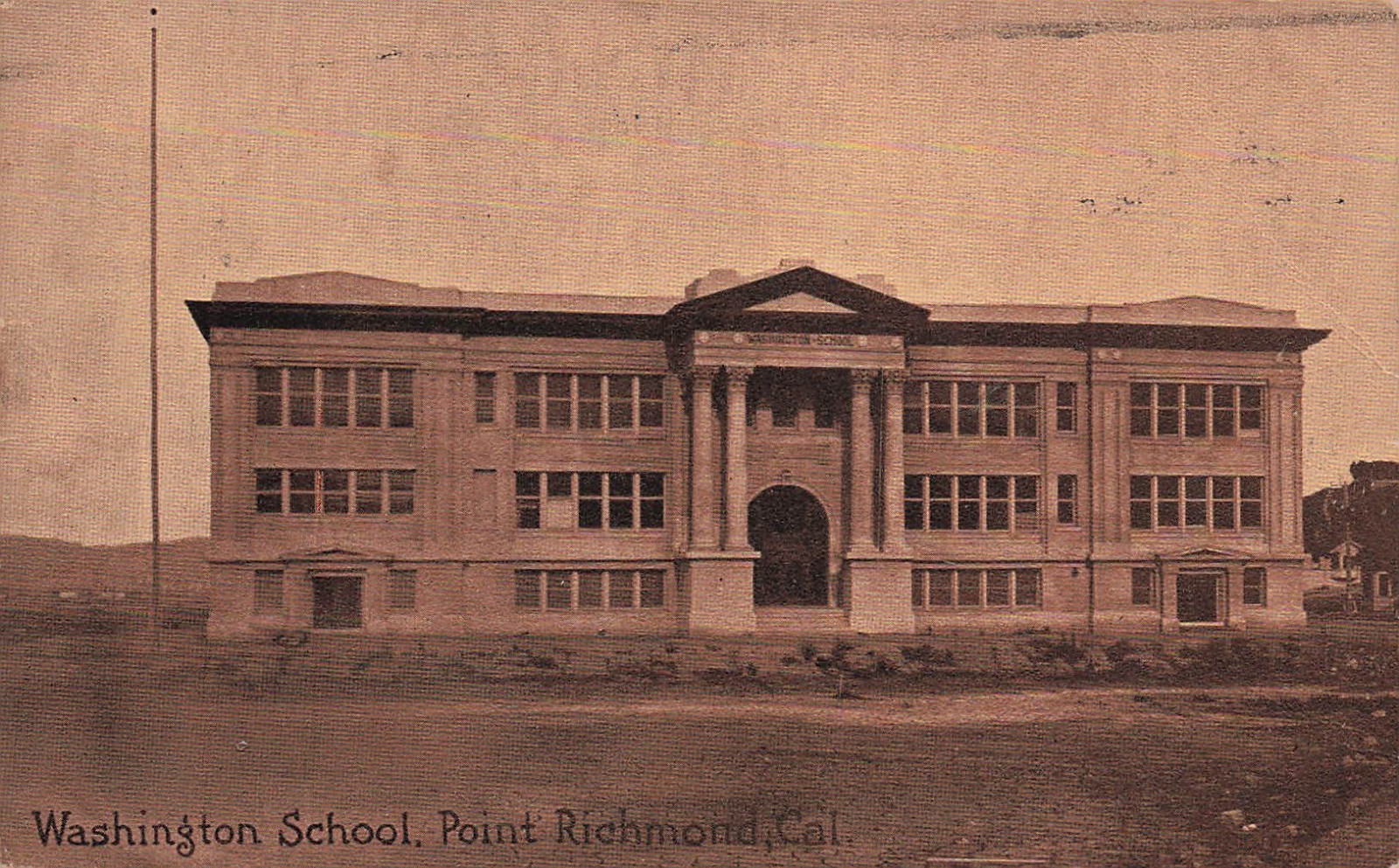 Point Richmond California CA Washington School Vtg Postcard K15