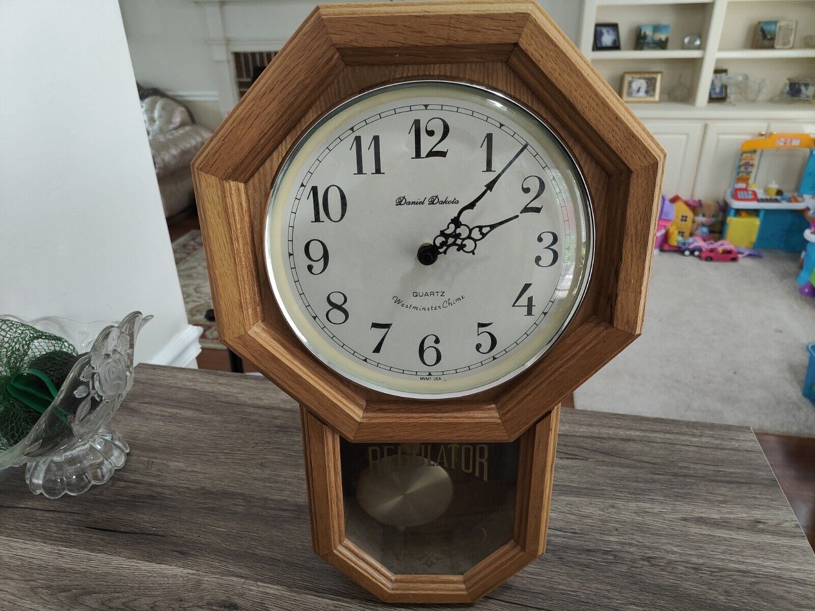 Daniel Dakota Westminster Hourly Chime Pendulum Quartz Clock Tested Working 