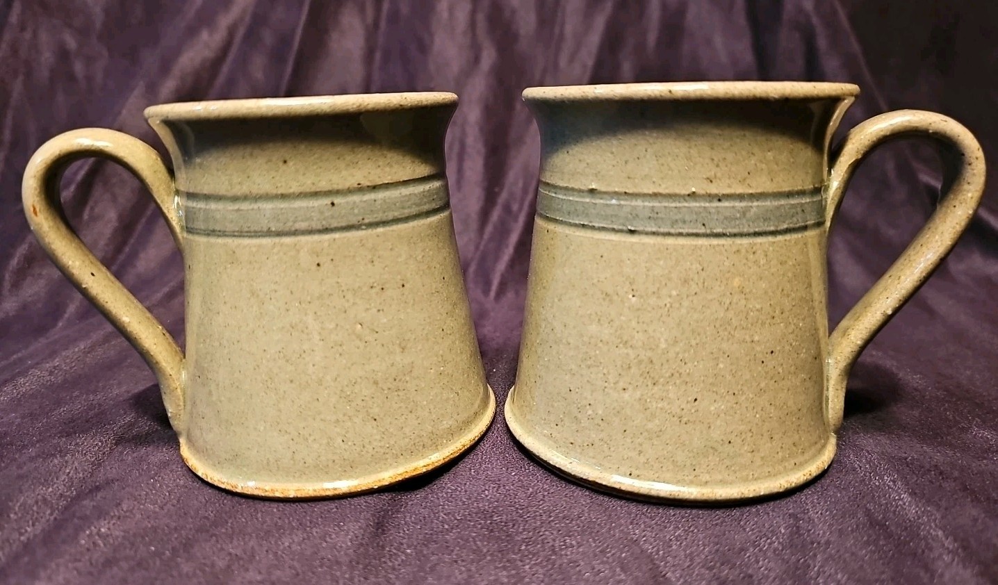 2 Jugtown Ware Mugs 1988 12 oz Gray Seagrove NC USA GUC 2 Jugtown Ware Mugs 1988 12 oz Gray Seagrove NC USA GUC