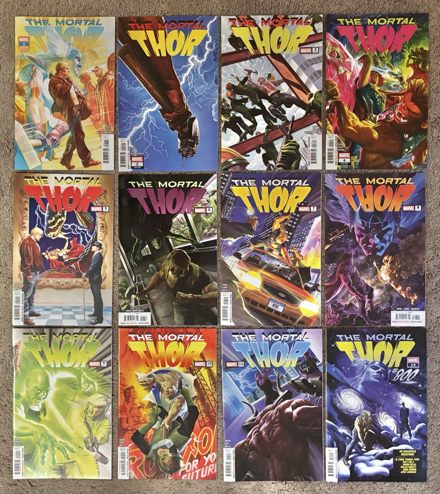 The Mortal Thor #1-11 & 800 12 book Lot Marvel Comics 2025