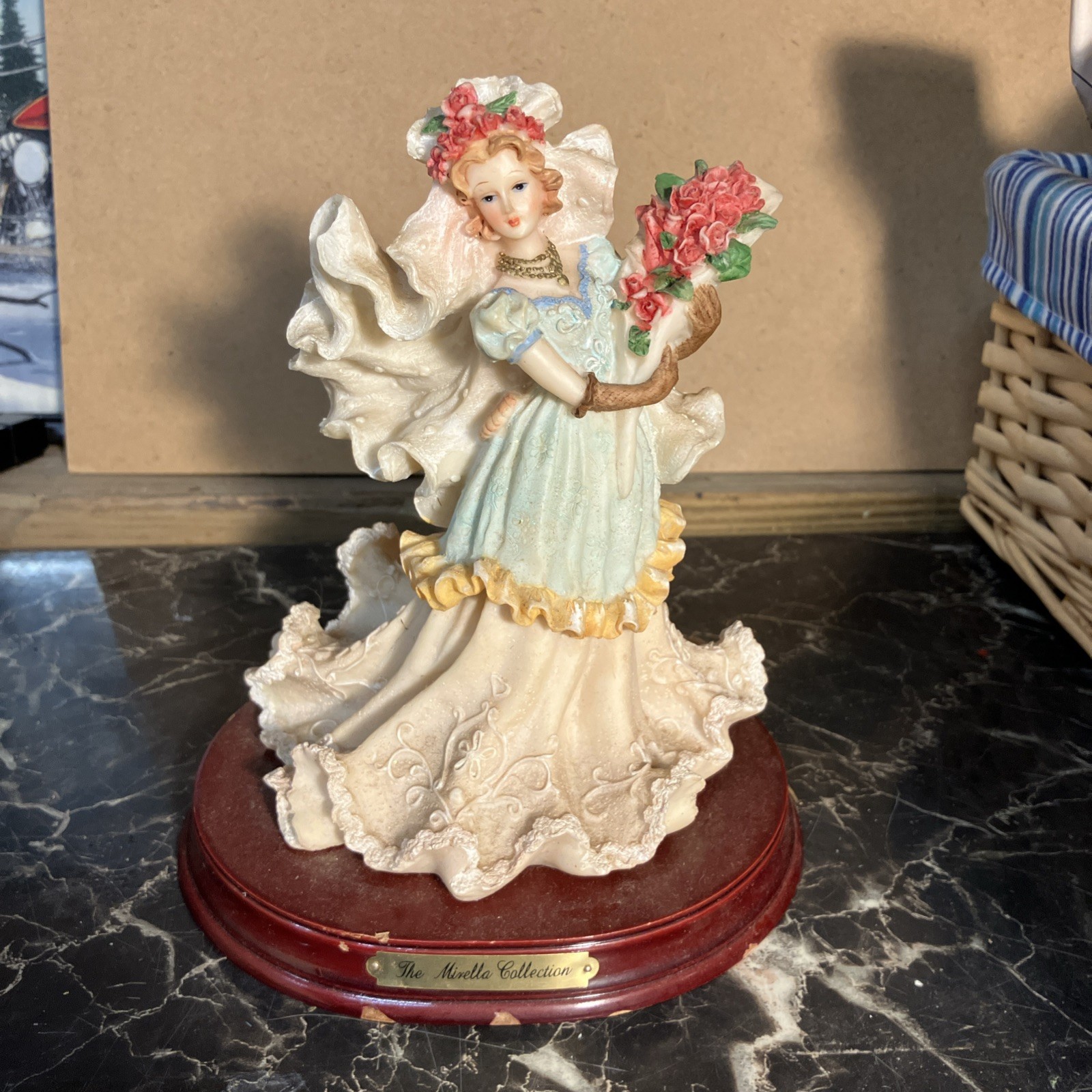 The Mirella Collection Ceramic Figurine Woman With Roses