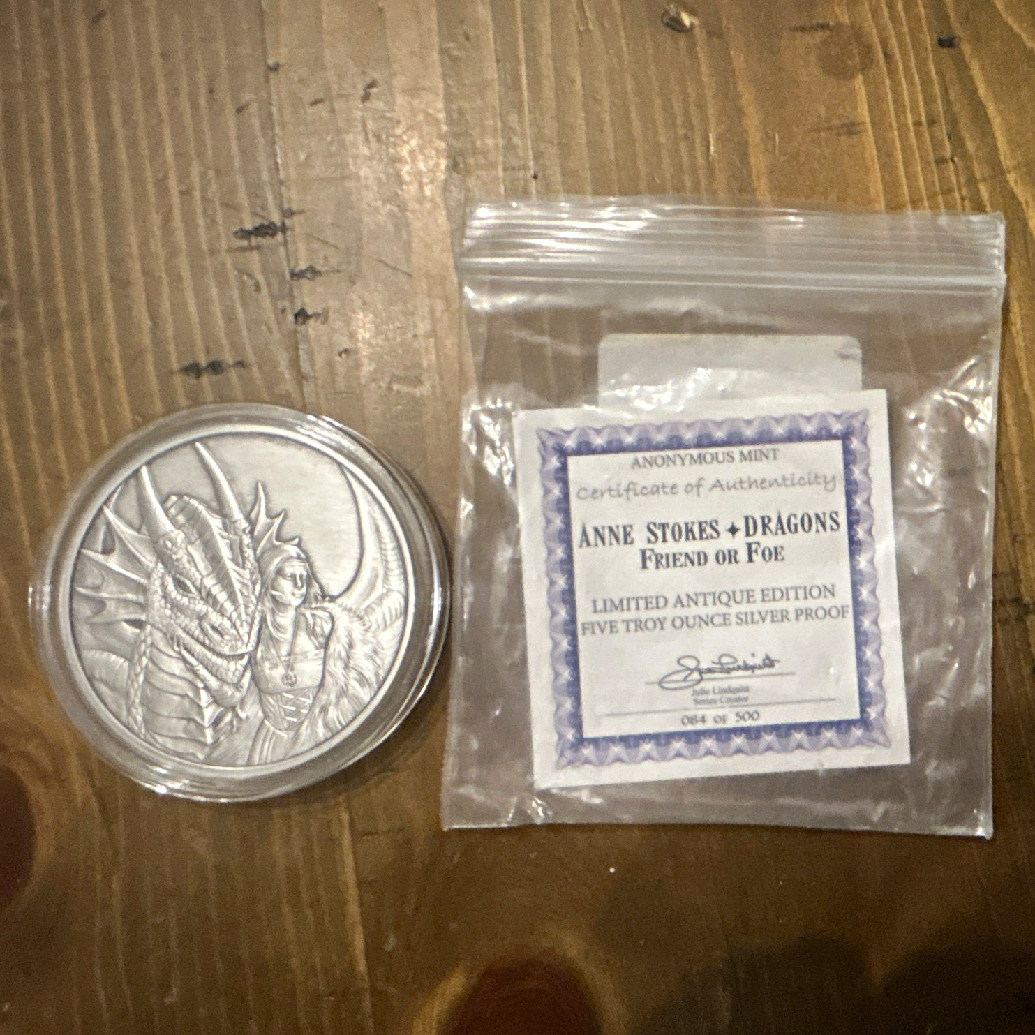 Anne Stokes Dragons 2018 Limited Edition Collector Coin with COA/Certificate