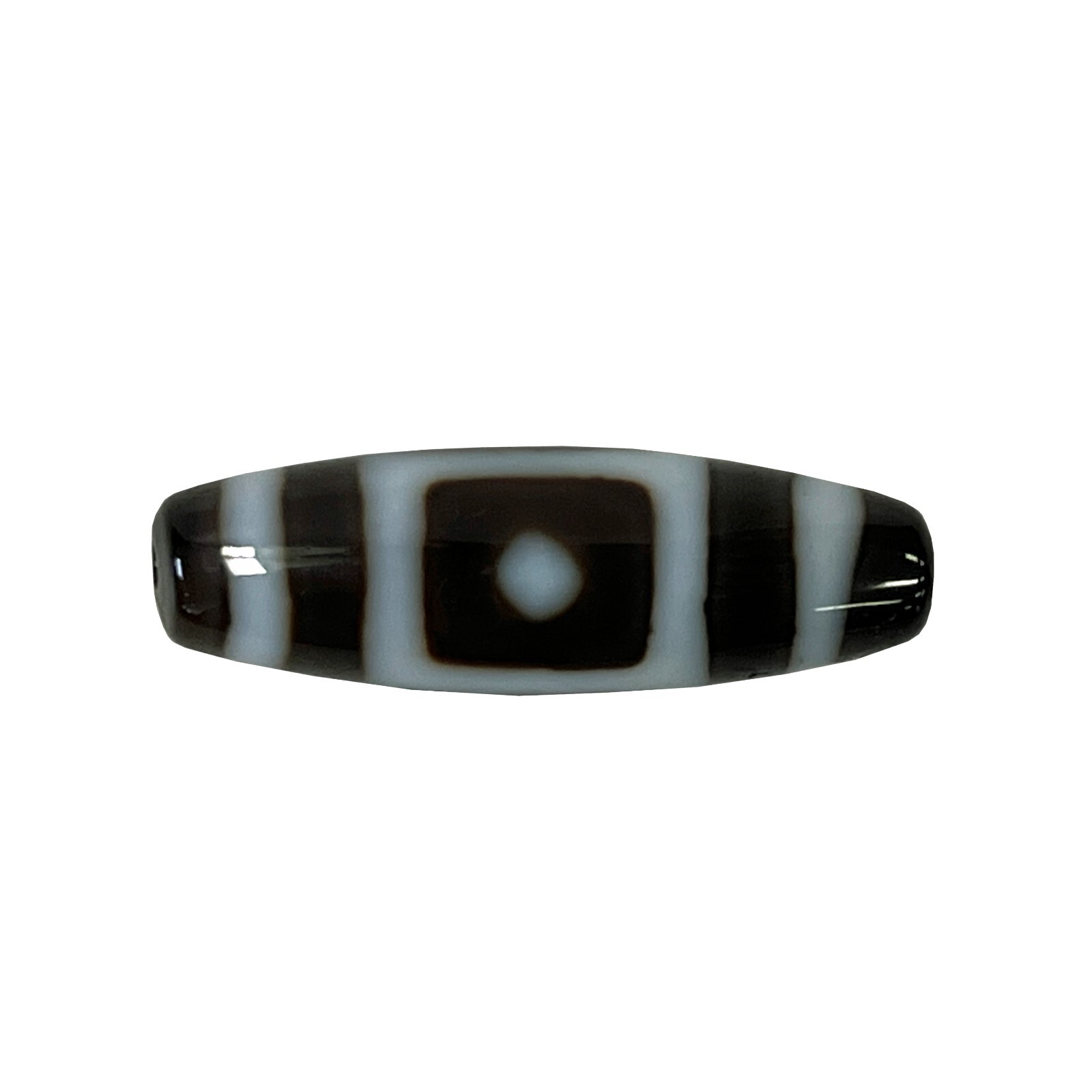Chinese Handmade Agate Stone Pattern Oval Long Dzi Bead Pendant ws2400