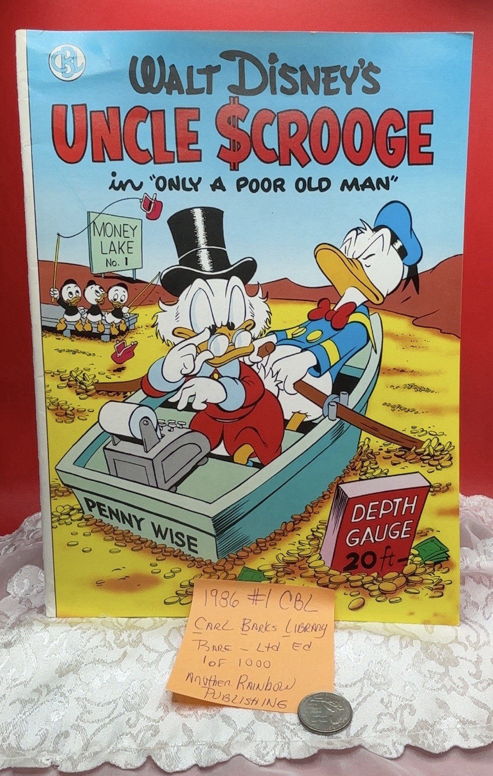 1986 Walt Disney\'s Uncle Scrooge #1 Money Lake Comic Book VHTF Ltd Ed 1/1000 VF