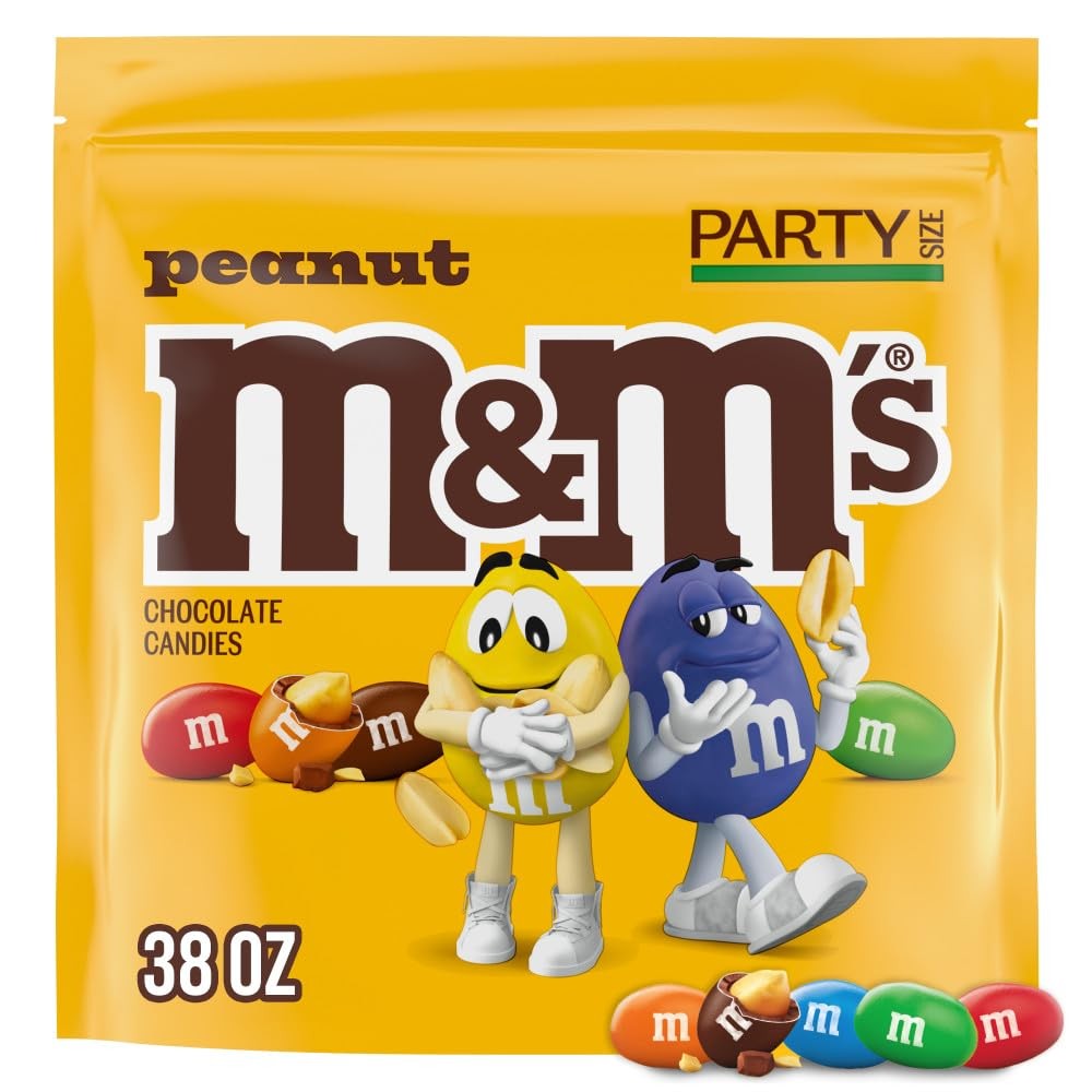 M&M\'S Peanut Milk Chocolate Candy Resealable 38 Ounce (Pack of 1), Yellow