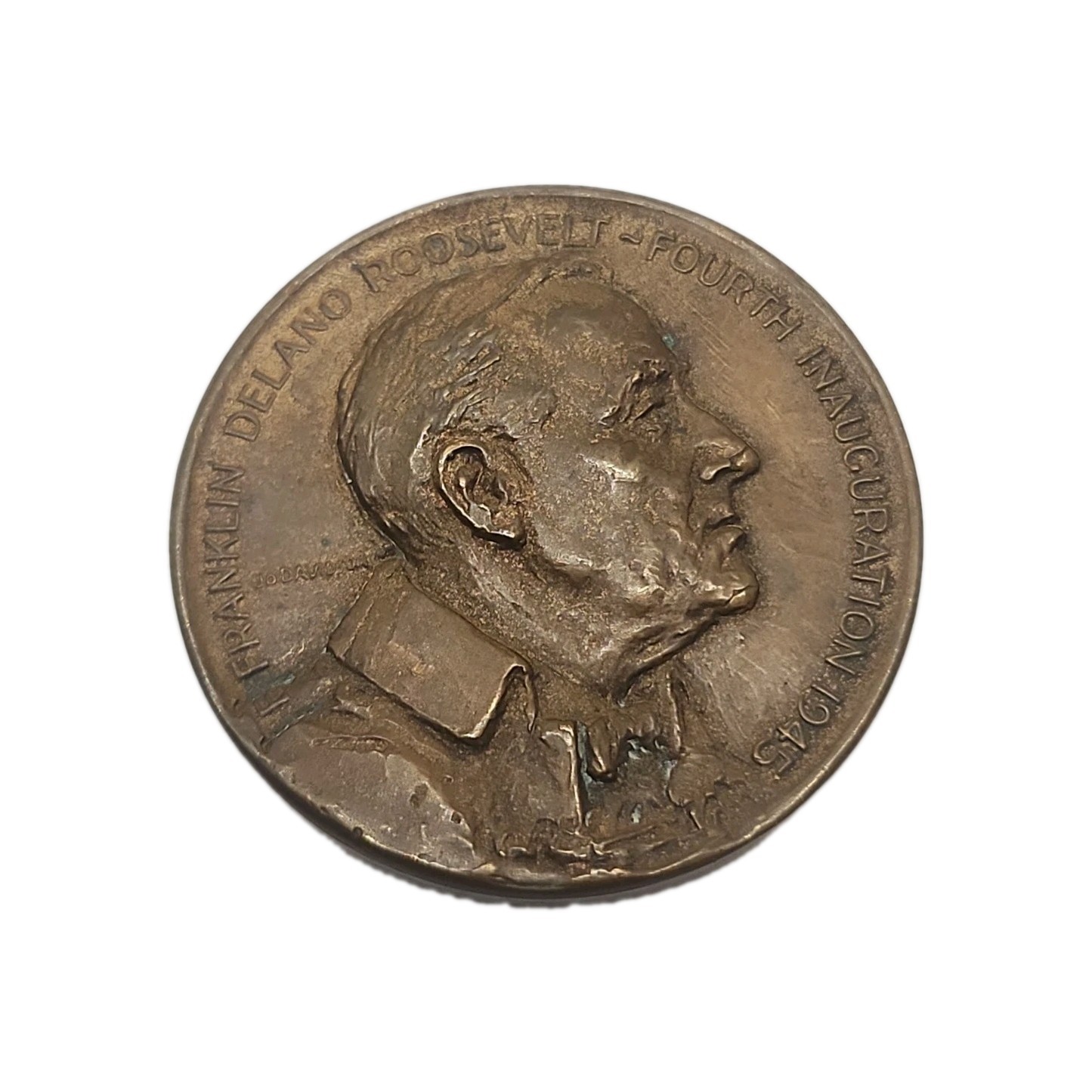 1945 Franklin Delano Roosevelt Official Inaugural Medal 45mm