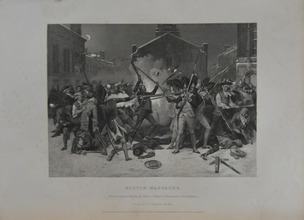 Antique Boston Massacre American Revolutionary War Original 1850's Engraving