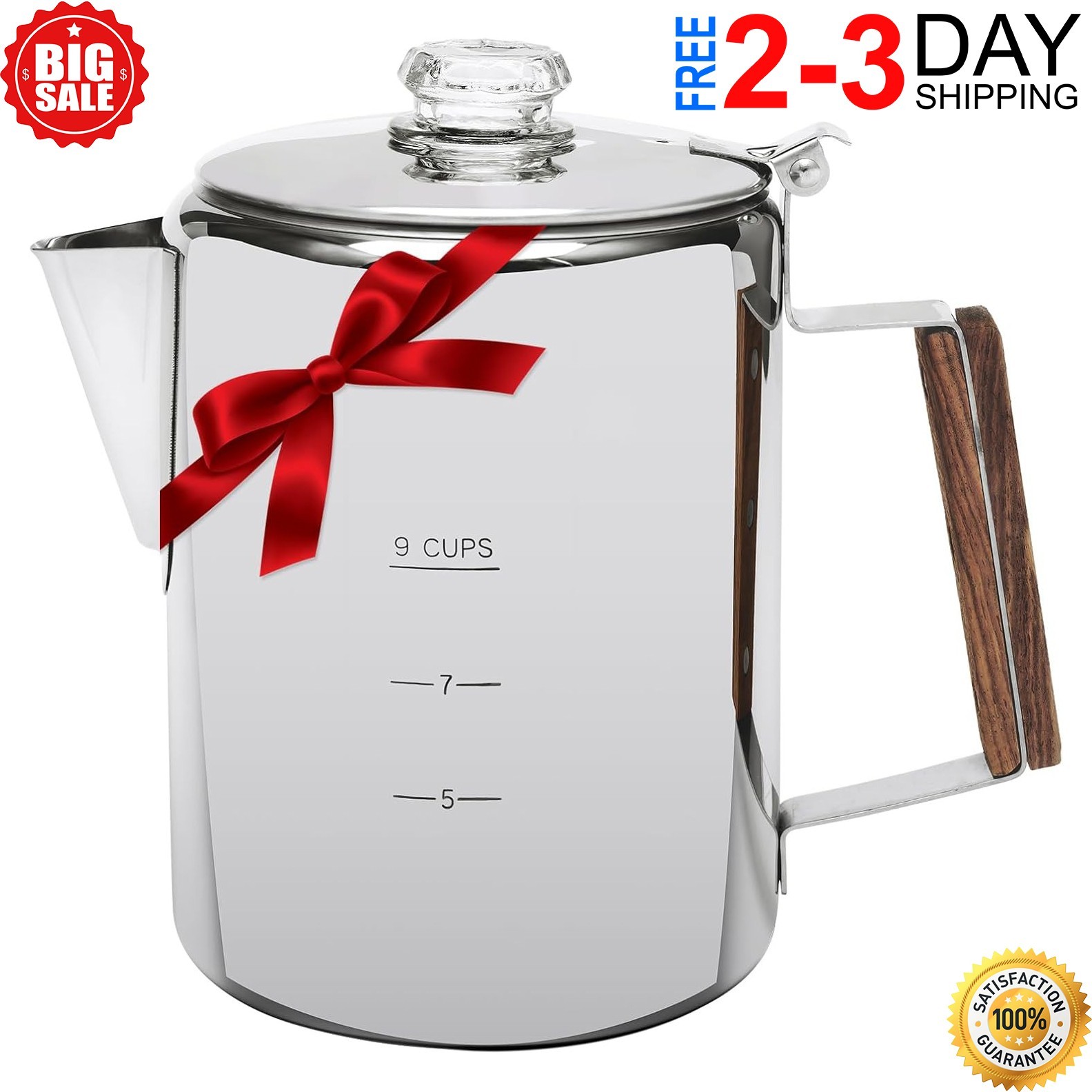 Vintage Camping Stove Top Percolator Coffee Maker Pot Stainless Steel Heavy Duty Vintage Camping Stove Top Percolator Coffee Maker Pot Stainless Steel Heavy Duty