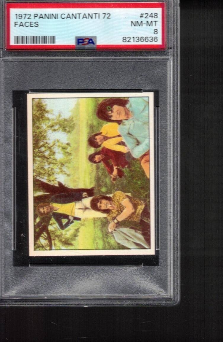 # 248 the FACES    1972  PANINI  CANTANTI  sticker    PSA 8    ROD STEWART