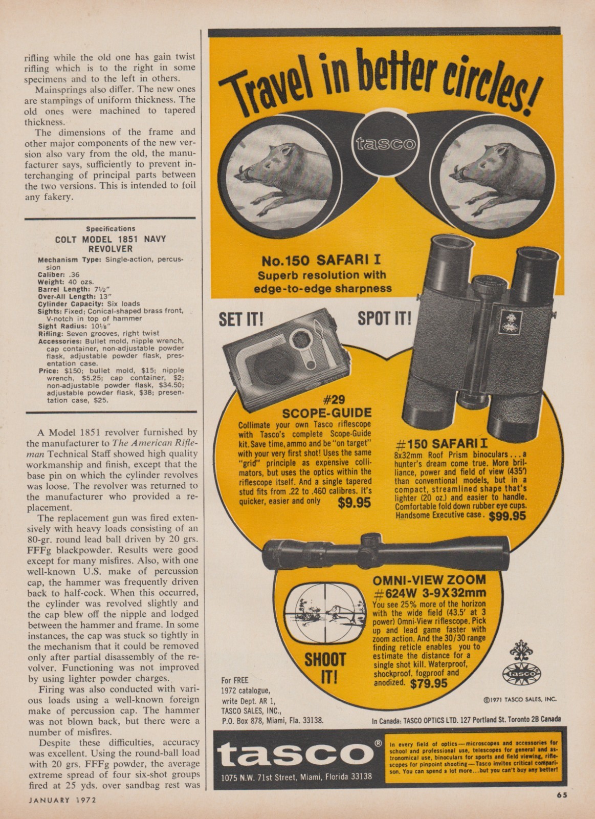 1972 Tasco Optics - Wild Boar Hog Hunt - Scopes, Binoculars - Print Ad Photo Art