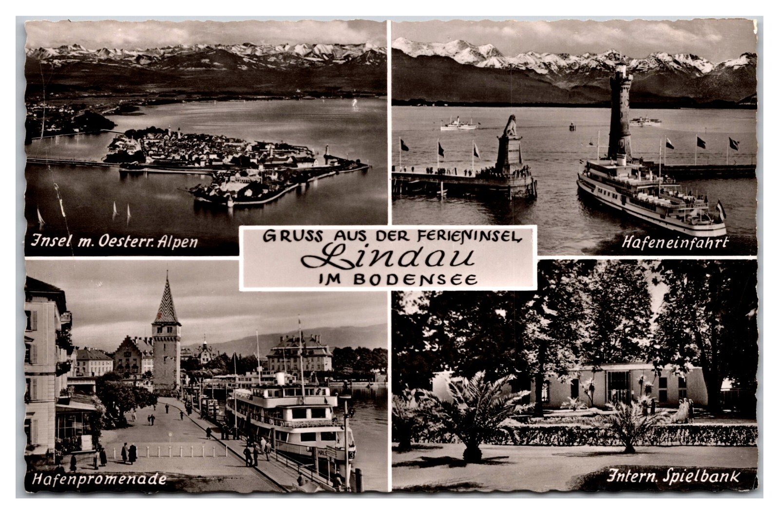 Gruss Aus Der Ferieninsel Lindau Im Bodensee RPPC Belgium