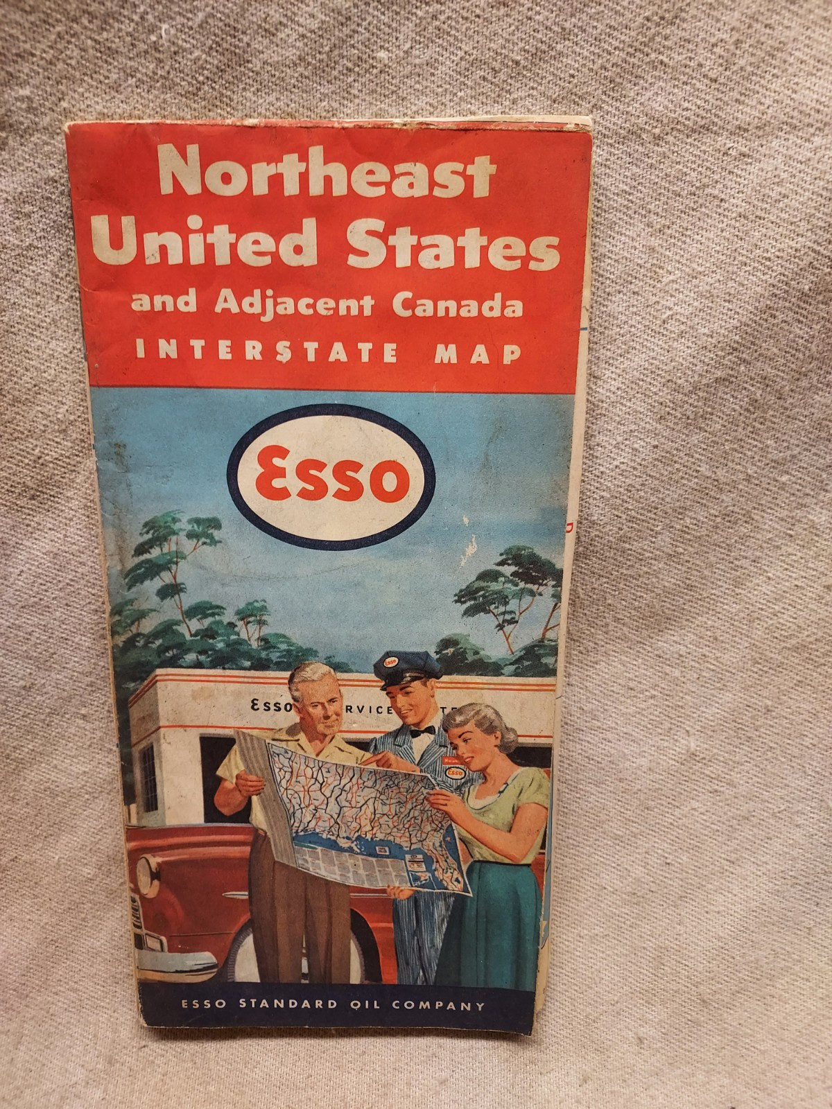 ESSO 1953 NORTHEAST UNITED STATES AND ADJACENT CANADA ROAD MAP