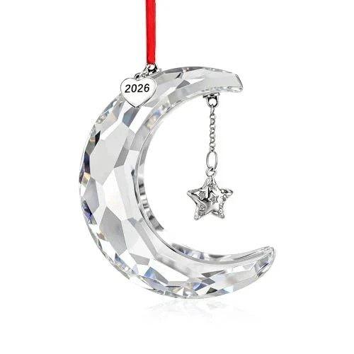 New in Original Box 100% SWAROVSKI Crystal Holiday Magic Moon Ornament