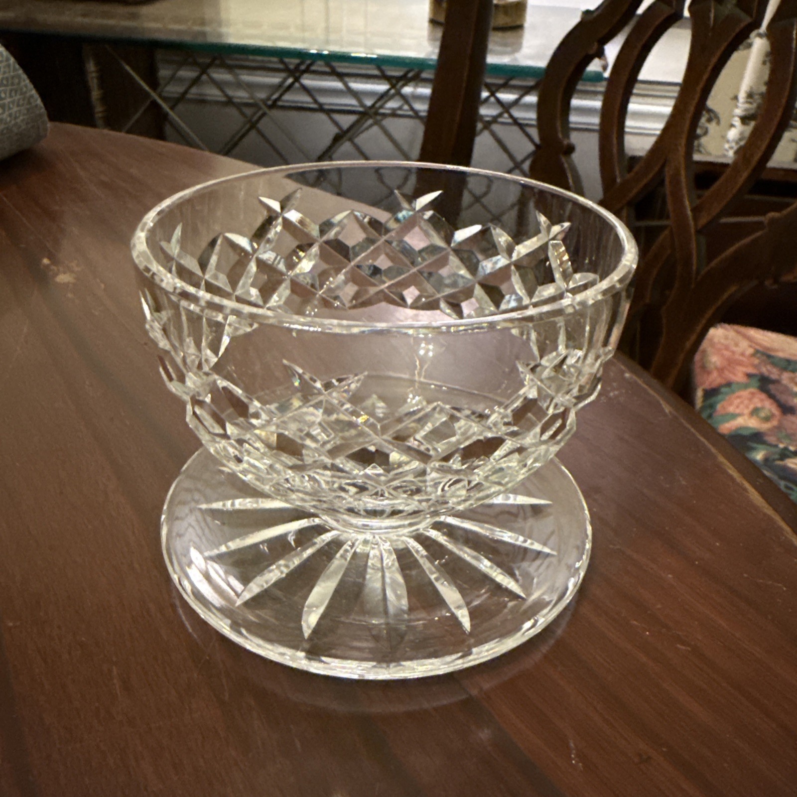 Waterford Dessert Bowl Footed Cut Glass Vintage Waterford Crystal Bowl - 1 Waterford Dessert Bowl Footed Cut Glass Vintage Waterford Crystal Bowl - 1