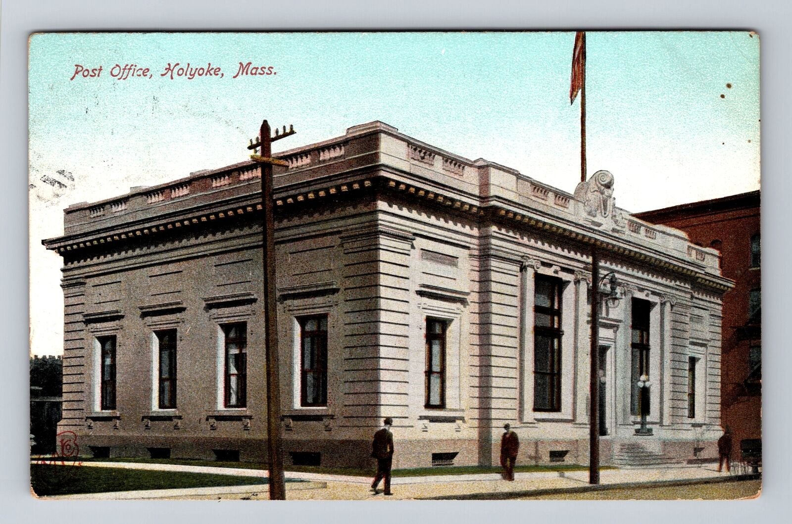 Holyoke MA-Massachusetts, United States Post Office, Vintage c1910 Postcard